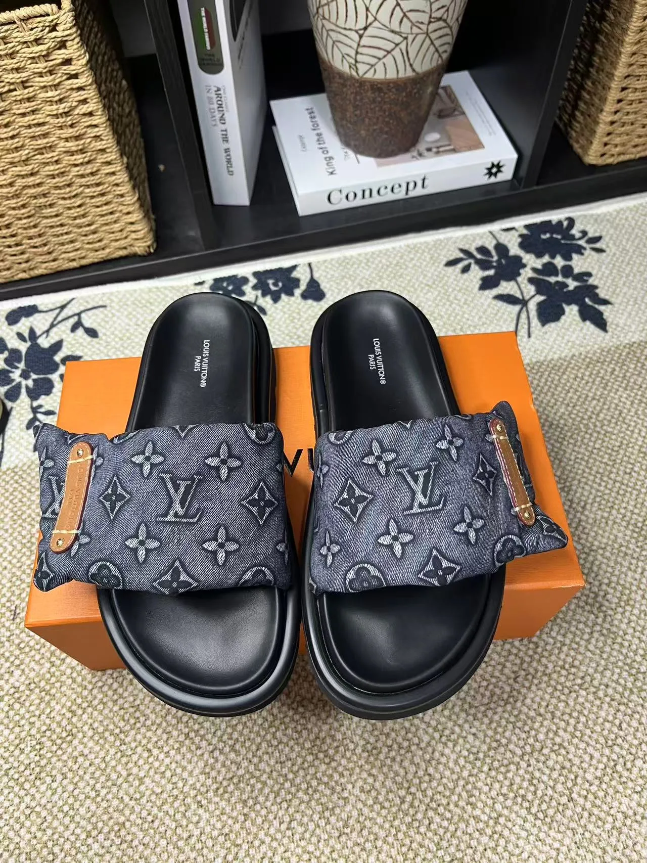 Luxus Louis Vuitton Hausschuhe Louis Vuitton Print Slipper Damen