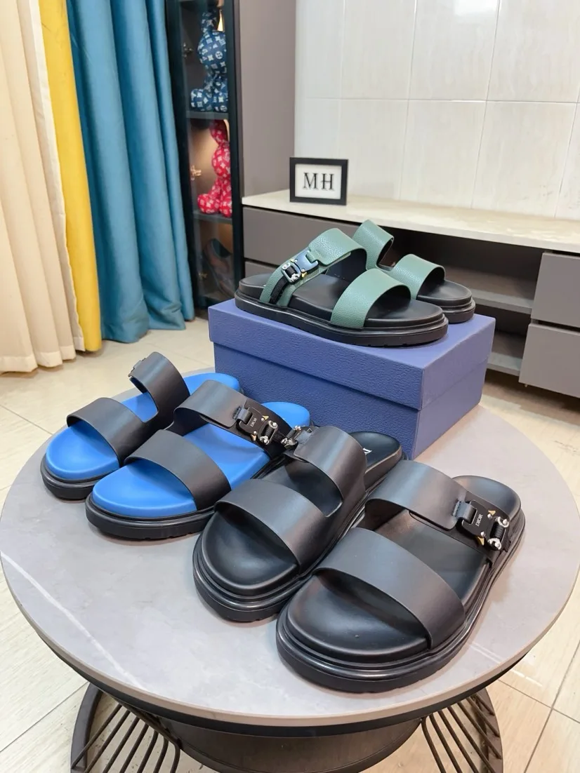 Luxury Dior Sandalen Herrensandalen elegante Graue Wildlederriemen schenken ihnen