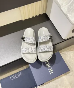 High Quality Dior Sandalen Herrensandalen Designklassiker Dior Haute Graue Wildlederriemen