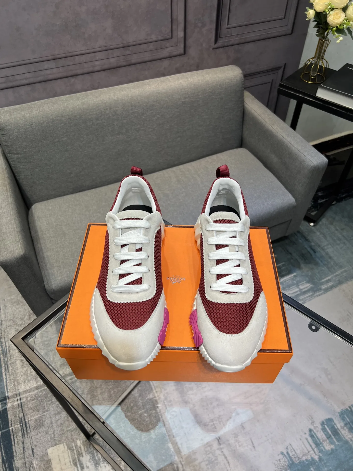 High Quality Hermes Turnschuhe Importiertes Importiertes spezielles Seidenschafleder Nahtlose