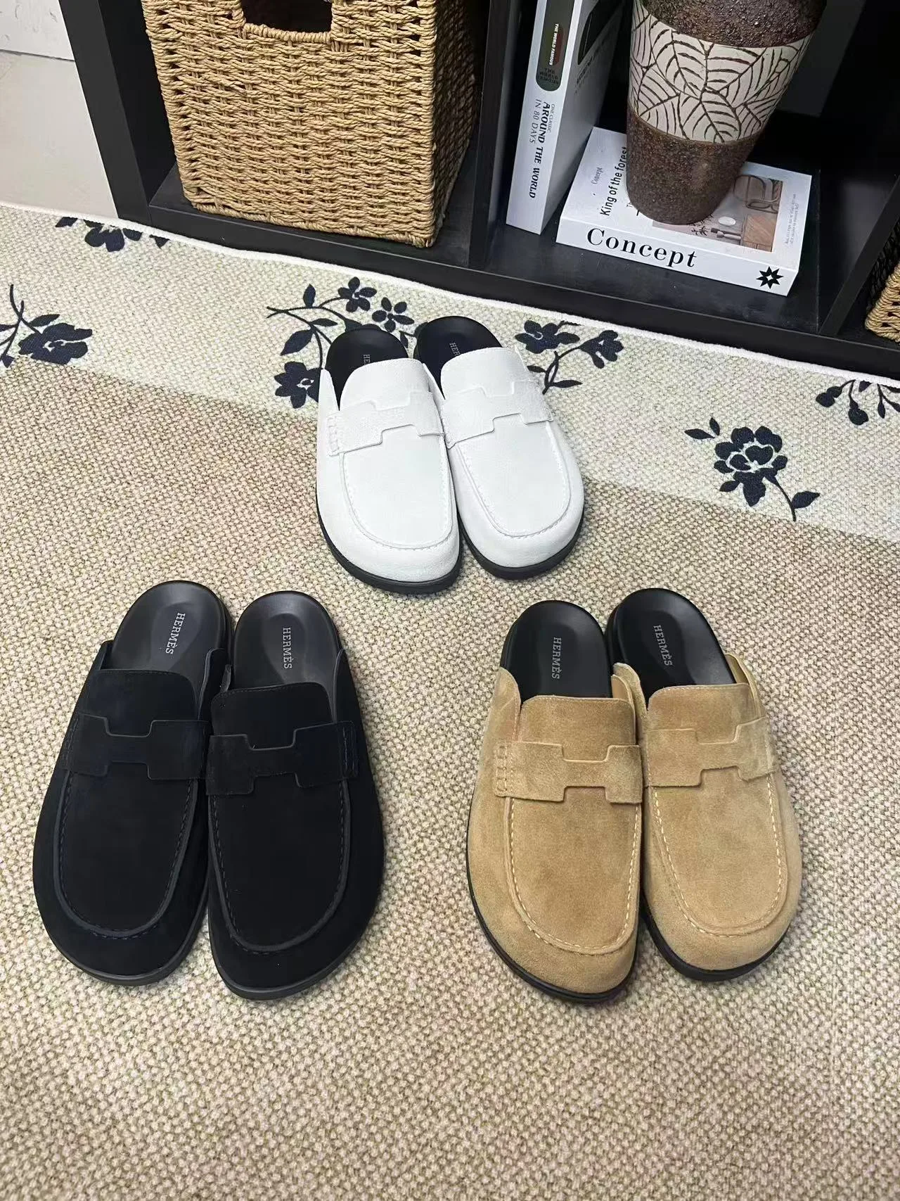 Hochwertige Hermes Hausschuhe bezaubernden Halbpantoffeln HERMES Sommer perfekt