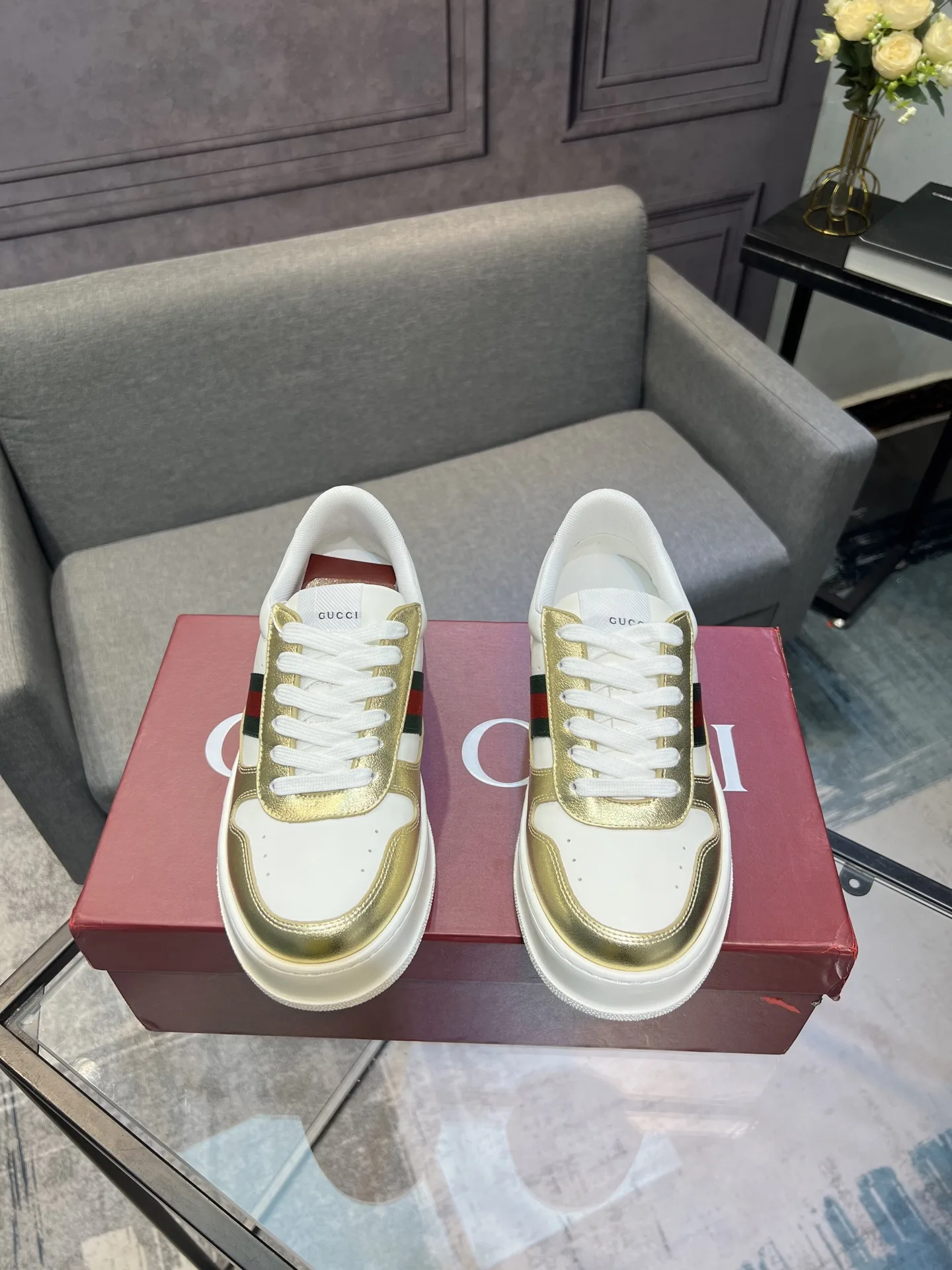 Luxury Gucci Weiße Sneaker neueste Sneaker angesagten Diese weißen